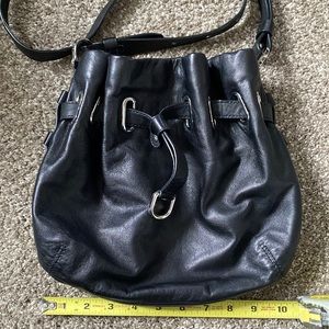 Call Haan black leather, Crossbody, hot pink satin lining